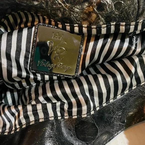 Vintage reign black & sparkling snake print handbag - Picture 11 of 13